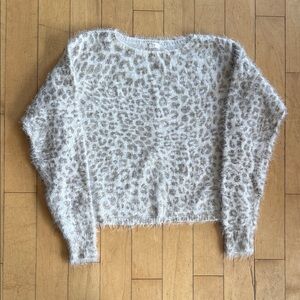 Cropped Cozy Leopard Print Sweater